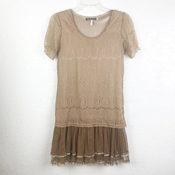 The Hanger Sz M Layered Chiffon Ruffle Hem Dress - Picture 1 of 8